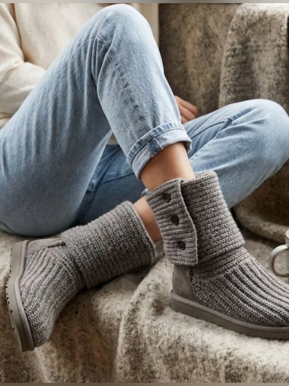 UGG Classic Cardy Knit Sweater Boots